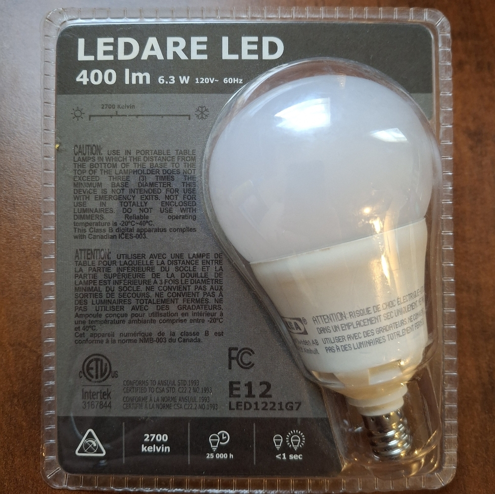 LEDARE LED 400lm 6.3W Lightbulb IKEA 802.490.68